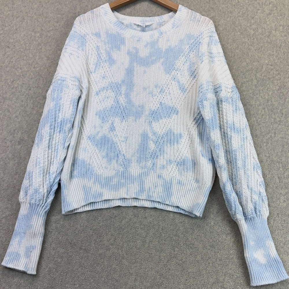 Time and Tru Womens Sweater Blue Tie Dye Long Sleeve Pullover Comfort M (8-10)